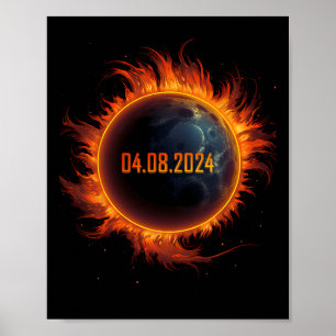 Affiche Éclipse solaire 2024 Éclipse solaire totale 1