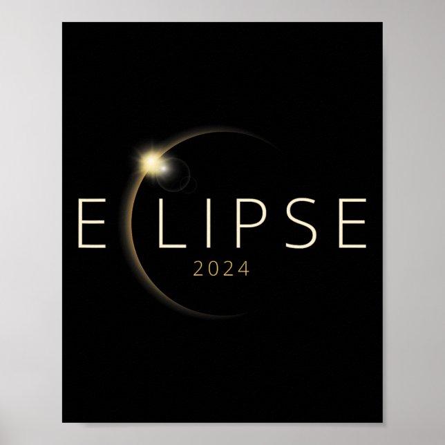 Affiche Éclipse solaire 2024 Éclipse solaire totale 4.08.2 (Devant)