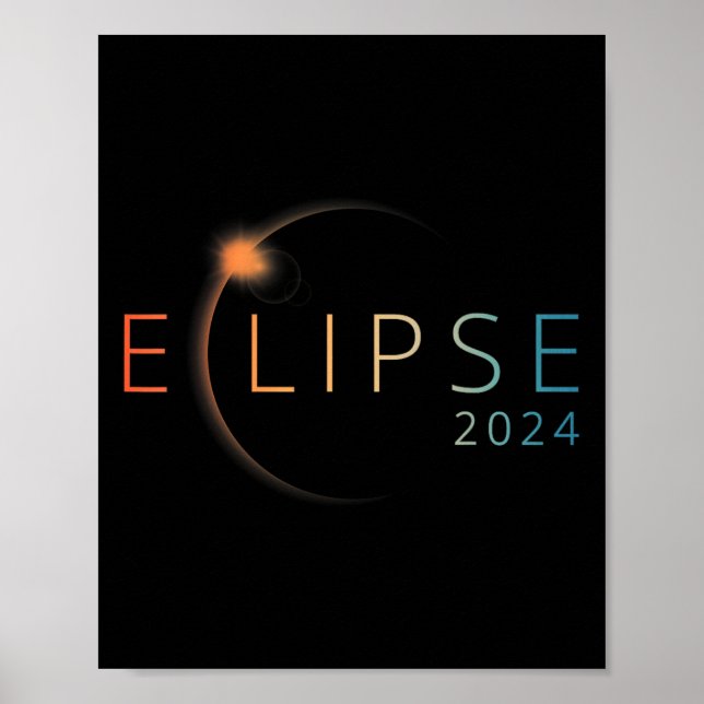 Affiche Éclipse solaire 2024 Éclipse solaire totale 4.08.2 (Devant)