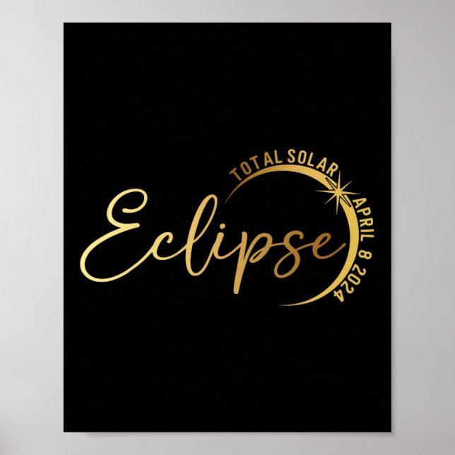 Affiche Éclipse solaire 2024 Éclipse solaire totale 4.08.2 (Devant)