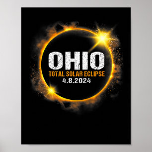 Affiche Éclipse solaire 2024 Éclipse solaire totale 8 avri
