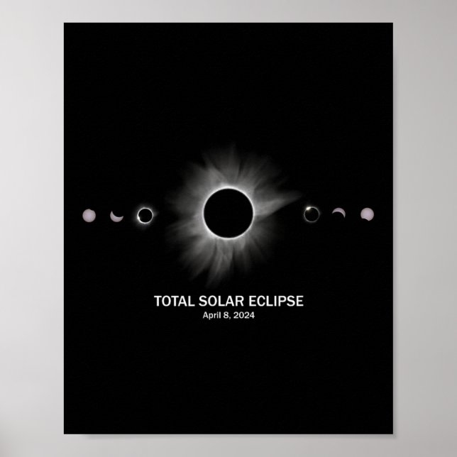 Affiche Éclipse solaire 2024 Éclipse totale (Devant)