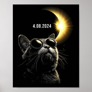 Affiche Éclipse solaire 2024 Éclipse totale 8 avril 2024 C