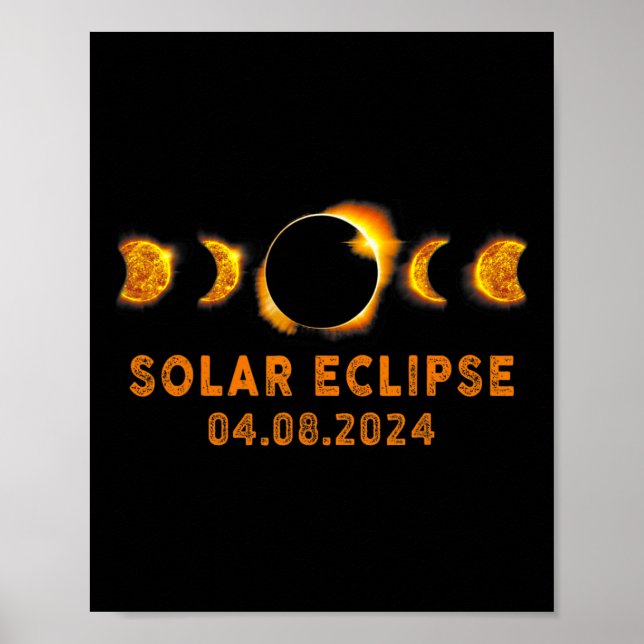Affiche Éclipse Solaire 2024 Joli Éclipse Solaire Enfants (Devant)