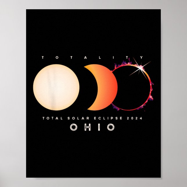 Affiche Eclipse solaire 2024 Ohio Total Eclipse Amérique g (Devant)