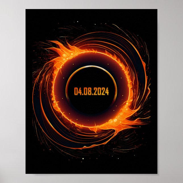 Affiche Éclipse solaire 2024 Total Éclipse solaire (Devant)