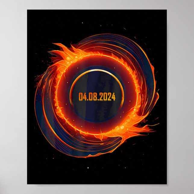 Affiche Éclipse solaire 2024 Total Éclipse solaire (Devant)