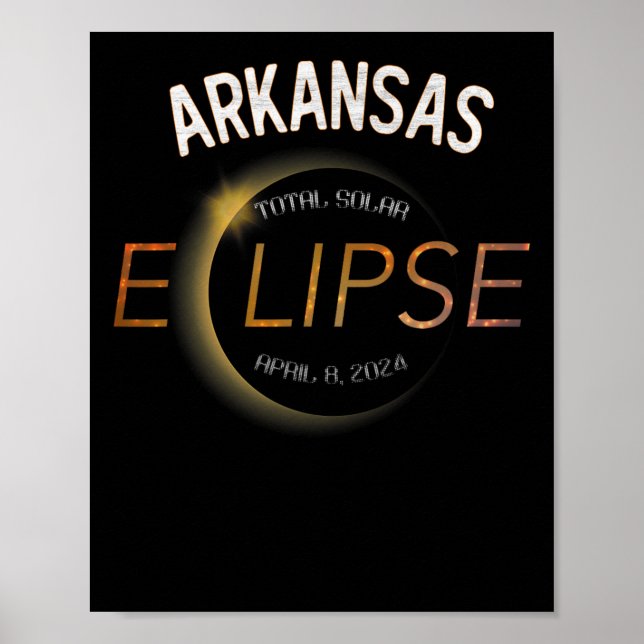 Affiche Éclipse solaire 2024 Total Éclipse solaire État Ar (Devant)