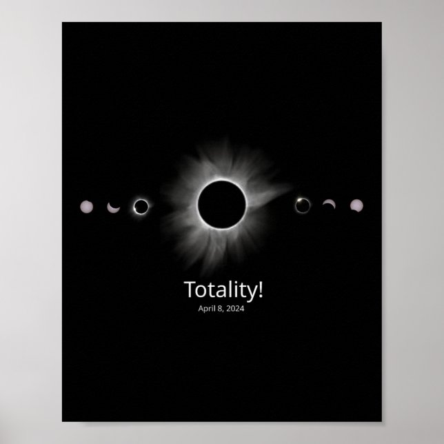 Affiche Éclipse solaire 2024 Totalité (Devant)