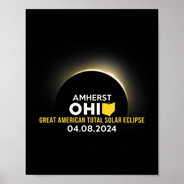 Affiche Éclipse solaire 2024 Totalité 8 avril  (Devant)