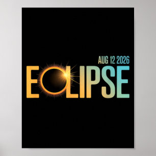 Affiche Éclipse solaire 2026 Éclipse 12 août 2026 Ciel