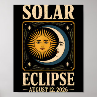 Affiche Éclipse solaire 2026 Éclipse solaire totale 12 aoû
