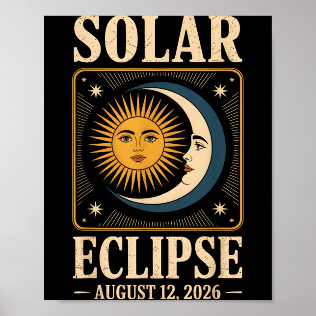 Affiche Éclipse solaire 2026 Éclipse solaire totale 12 aoû (Devant)