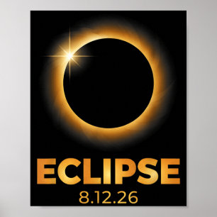 Affiche Éclipse solaire 2026 Éclipse solaire totale 12 aoû