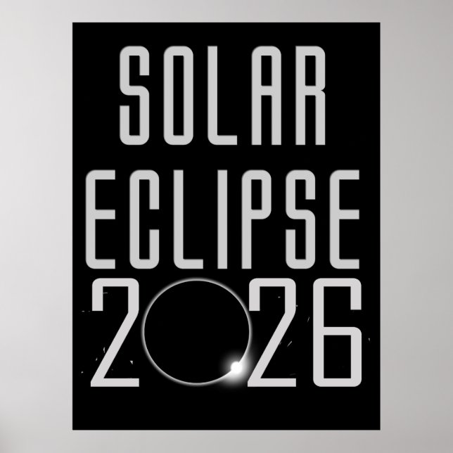 Affiche Éclipse solaire 2026 Épicerie Fourre-tout (Devant)