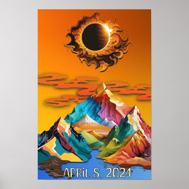 Affiche Éclipse solaire 8 avril 2024 (Devant)