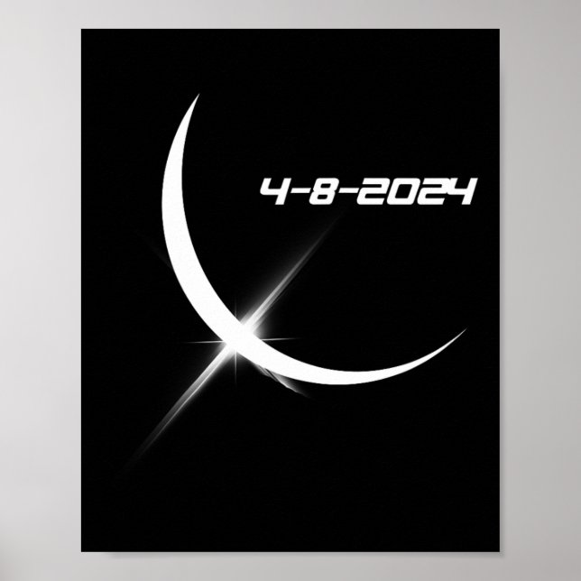 Affiche Éclipse solaire 8 avril 2024 (Devant)