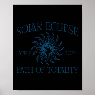 Affiche Éclipse Solaire 8 Avril Parcours De Totalité Homme