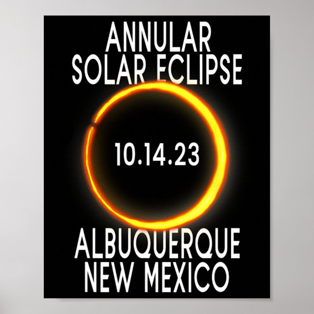 Affiche Éclipse solaire annuelle T - Albuquerque Nouveau-M (Devant)