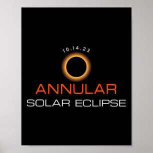 Affiche Éclipse solaire Annulaire 14 octobre Amoureux de l