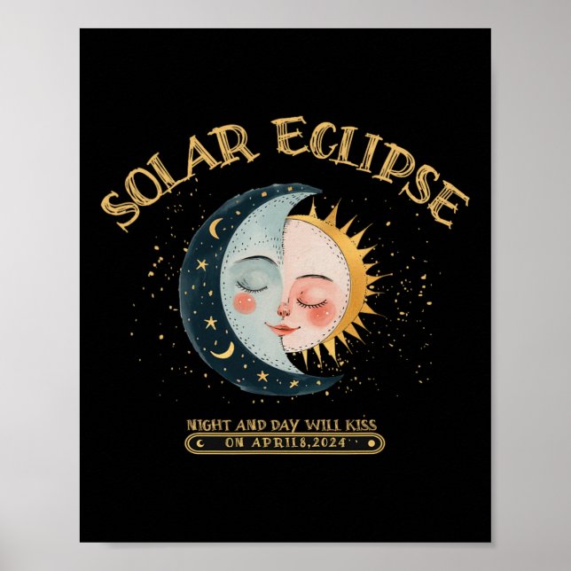 Affiche Eclipse solaire Conception 4.08.24 Éclipse solaire (Devant)