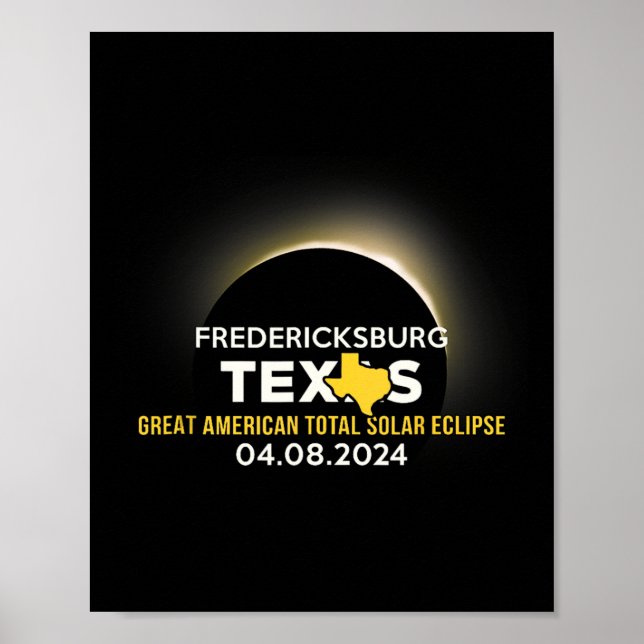 Affiche Éclipse solaire de Fredericksburg 2024 Totalité 8  (Devant)