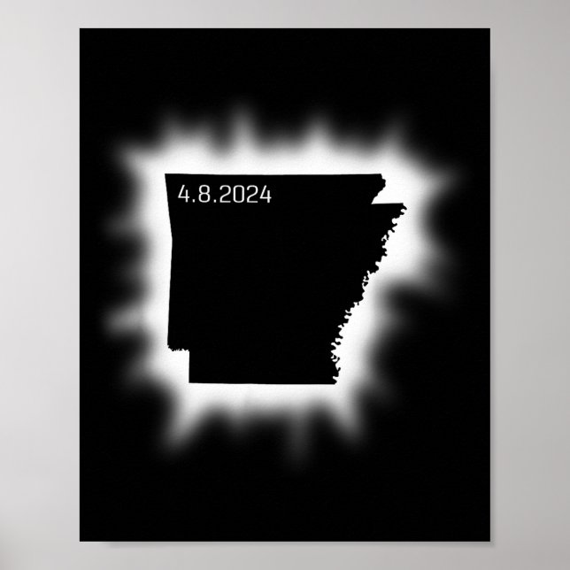Affiche Éclipse solaire de l'Arkansas le 8 avril 2024 Cont (Devant)