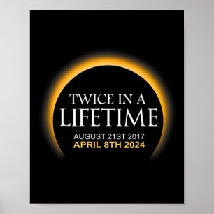 Affiche Éclipse Solaire Deux Fois Au Cours De La Vie 2024