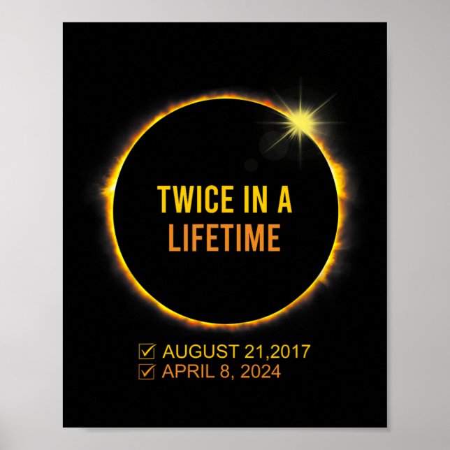 Affiche Éclipse Solaire Deux Fois Dans Un Éclip Solaire De (Devant)