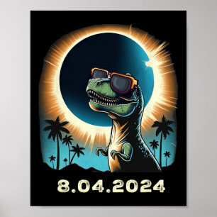 Affiche Éclipse Solaire Dino Avec Éclipse Solaire Gles