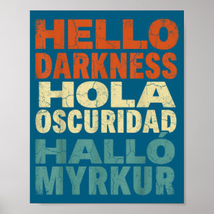 Affiche Éclipse solaire drôle Bonjour l'obscurité Multilin