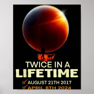 Affiche Éclipse solaire drôle deux fois à vie solaire