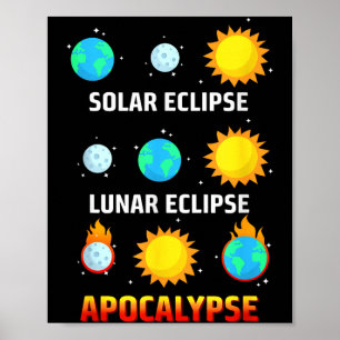 Affiche Éclipse solaire drôle Éclipse lunaire Apocalypse