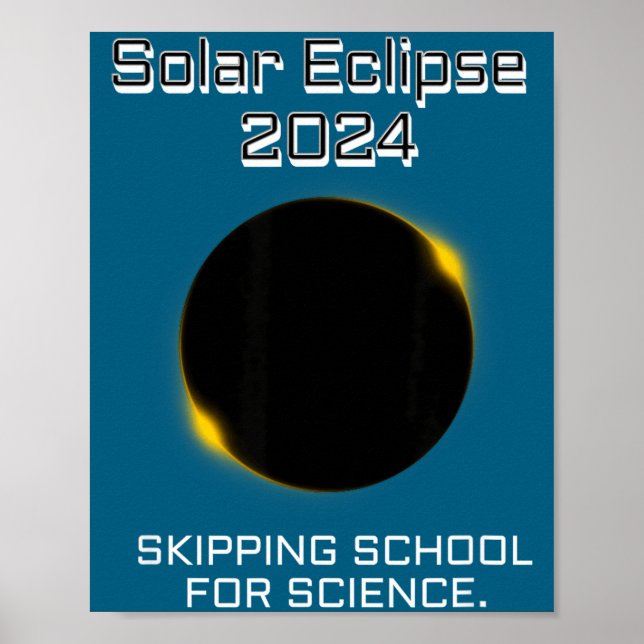 Affiche Éclipse solaire drôle en manquant l'école Science (Devant)
