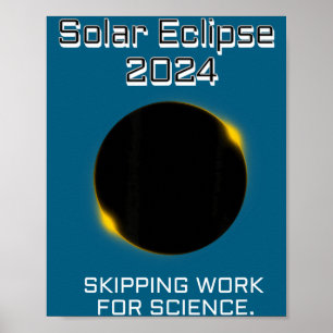 Affiche Éclipse solaire drôle pour sécher le travail Scien