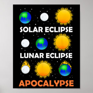 Affiche Éclipse solaire Éclipse lunaire Enseignant de scie