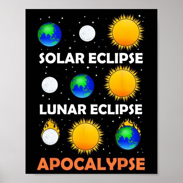 Affiche Éclipse solaire Éclipse lunaire Enseignant de scie (Devant)