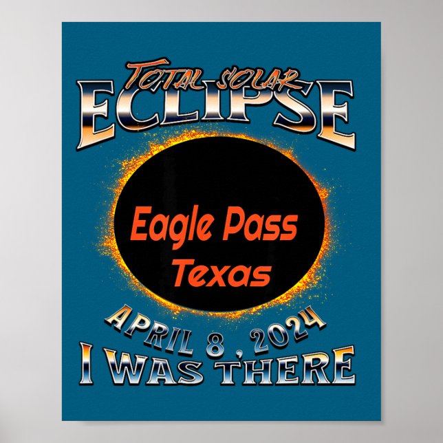 Affiche Éclipse solaire I Eagle Pass Texas (Devant)