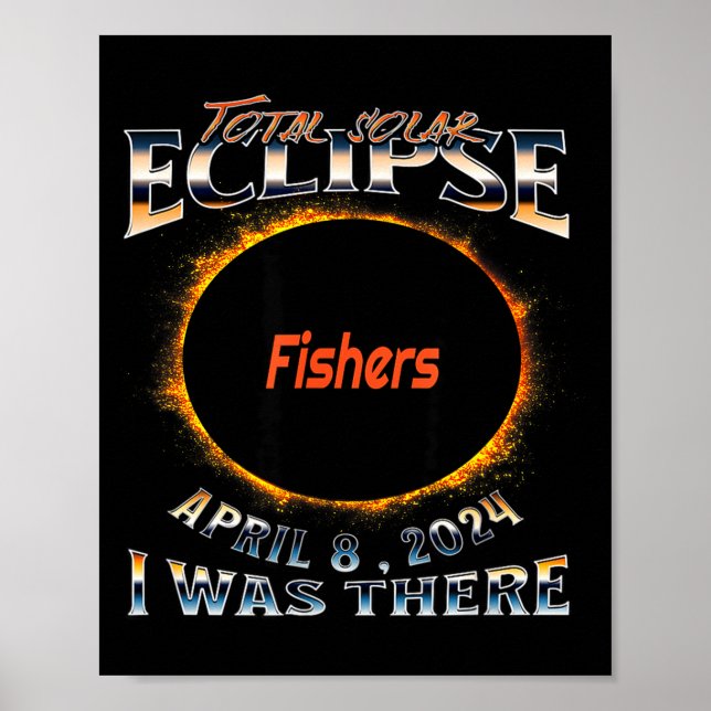 Affiche Éclipse solaire Je Fishers Indiana Là (Devant)