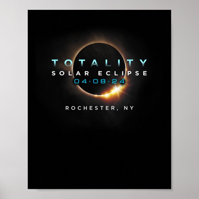 Affiche Eclipse solaire officielle 2024 Rochester (Devant)