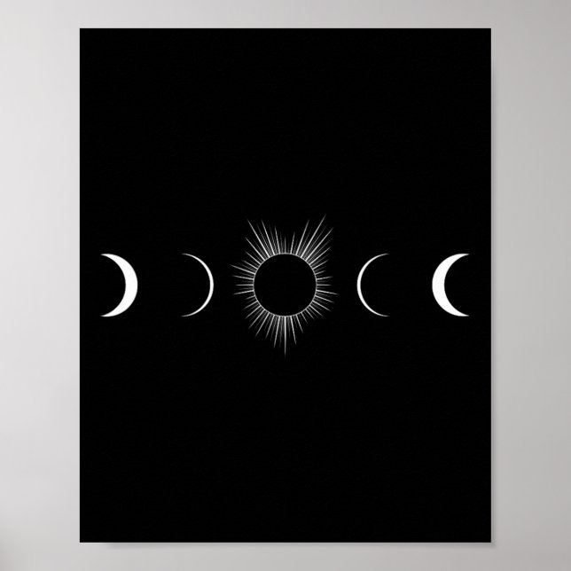 Affiche Éclipse Solaire Phases Lune Totalité (Devant)