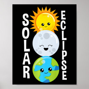 Affiche Éclipse Solaire Pour Adultes Jeunes Et Enfants