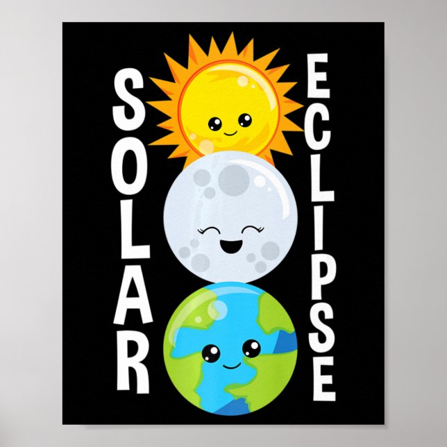 Affiche Éclipse Solaire Pour Adultes Jeunes Et Enfants (Devant)