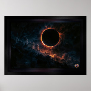 Affiche Éclipse solaire qui inspire Awe AI Art de Xzendor7