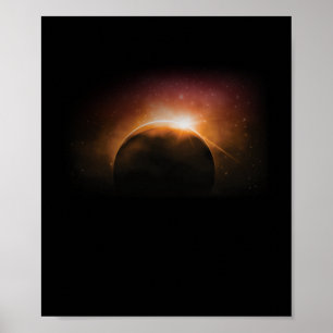 Affiche Éclipse solaire Stars Galaxie Terre Lune
