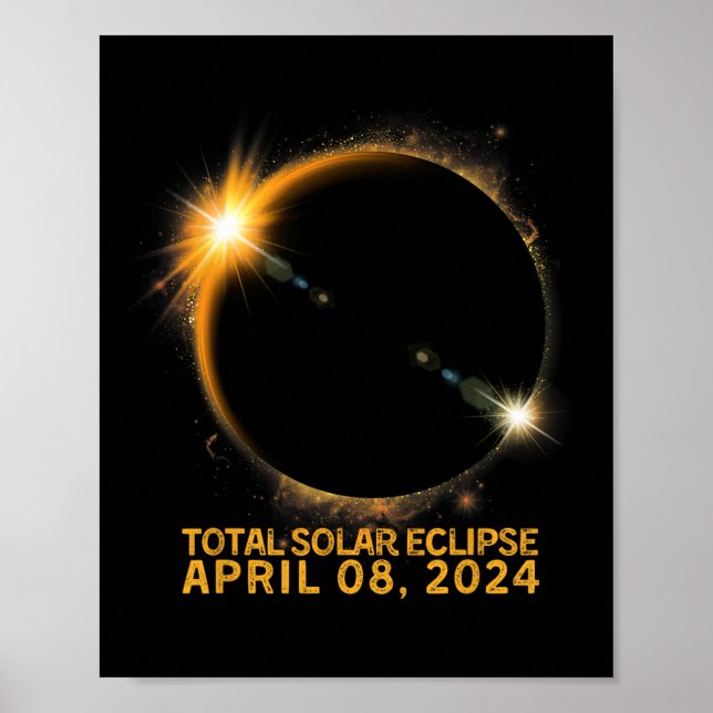 Affiche Éclipse solaire Tee 2024 Total Éclipse solaire 4.0 (Devant)
