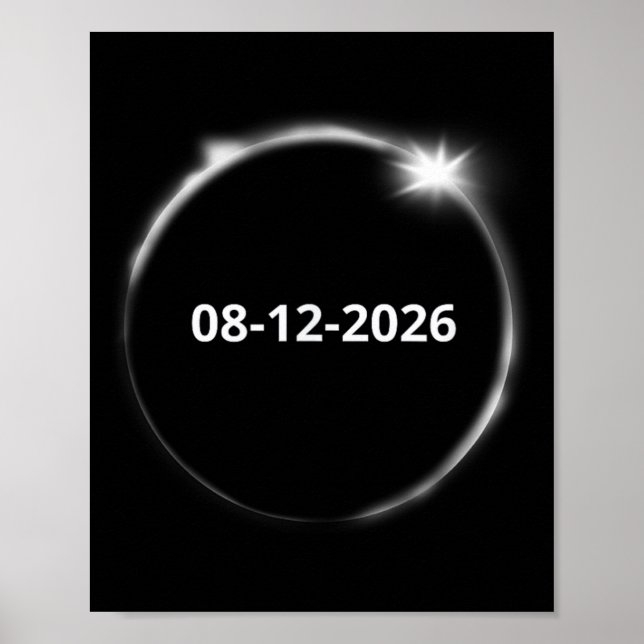 Affiche Éclipse solaire totale 12 août 2026 (Devant)