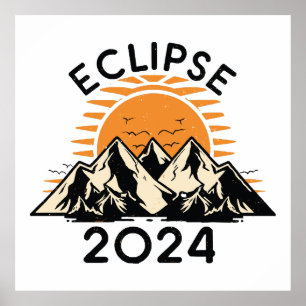 Affiche Éclipse solaire totale 2024