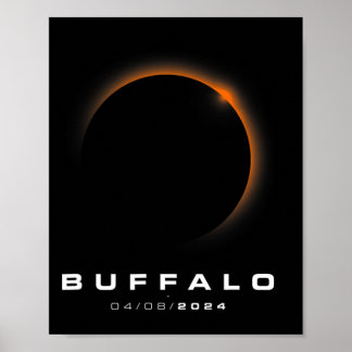 Affiche Éclipse solaire totale 2024 - Éclipse solaire de B