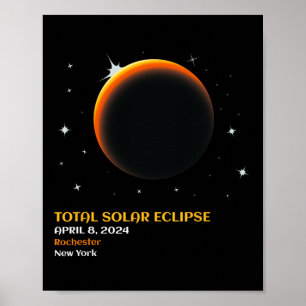 Affiche Éclipse solaire totale 2024 V4